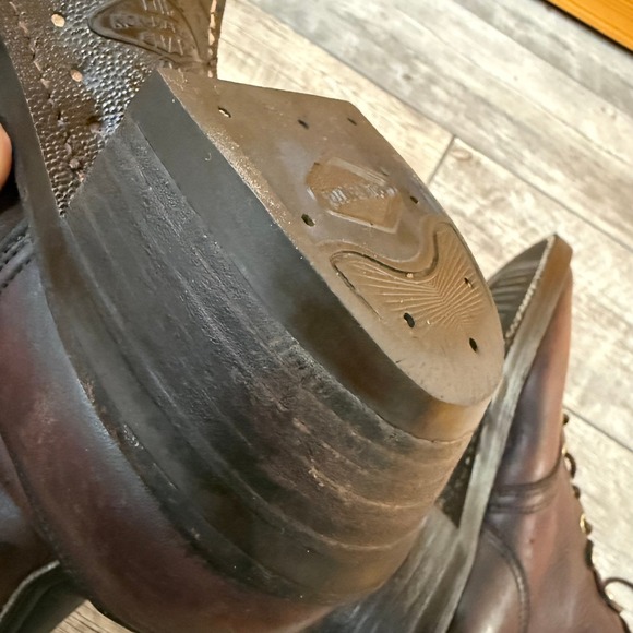 Vintage Heritage Leather Packer Style Vibram Workwear Western Boots Men 12 B - Picture 7 of 16